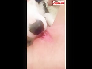 Teen girl shoots piss directly at dogs face while getting eaten out (very short)