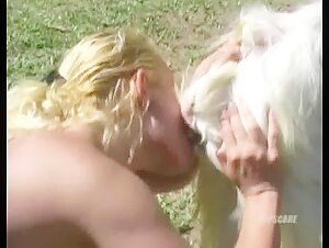 Lesbian licks, rubs and heads a goat (2)