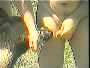 Goat gives blowjob  to man