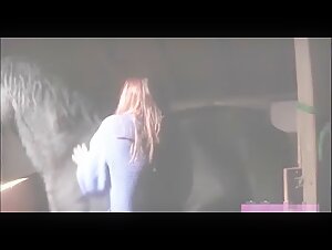 girl peeing on a horse