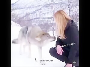 Kissing A Wolf In The Snow