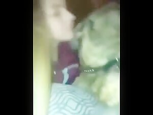 Hot teen sucks her dog’s tongue